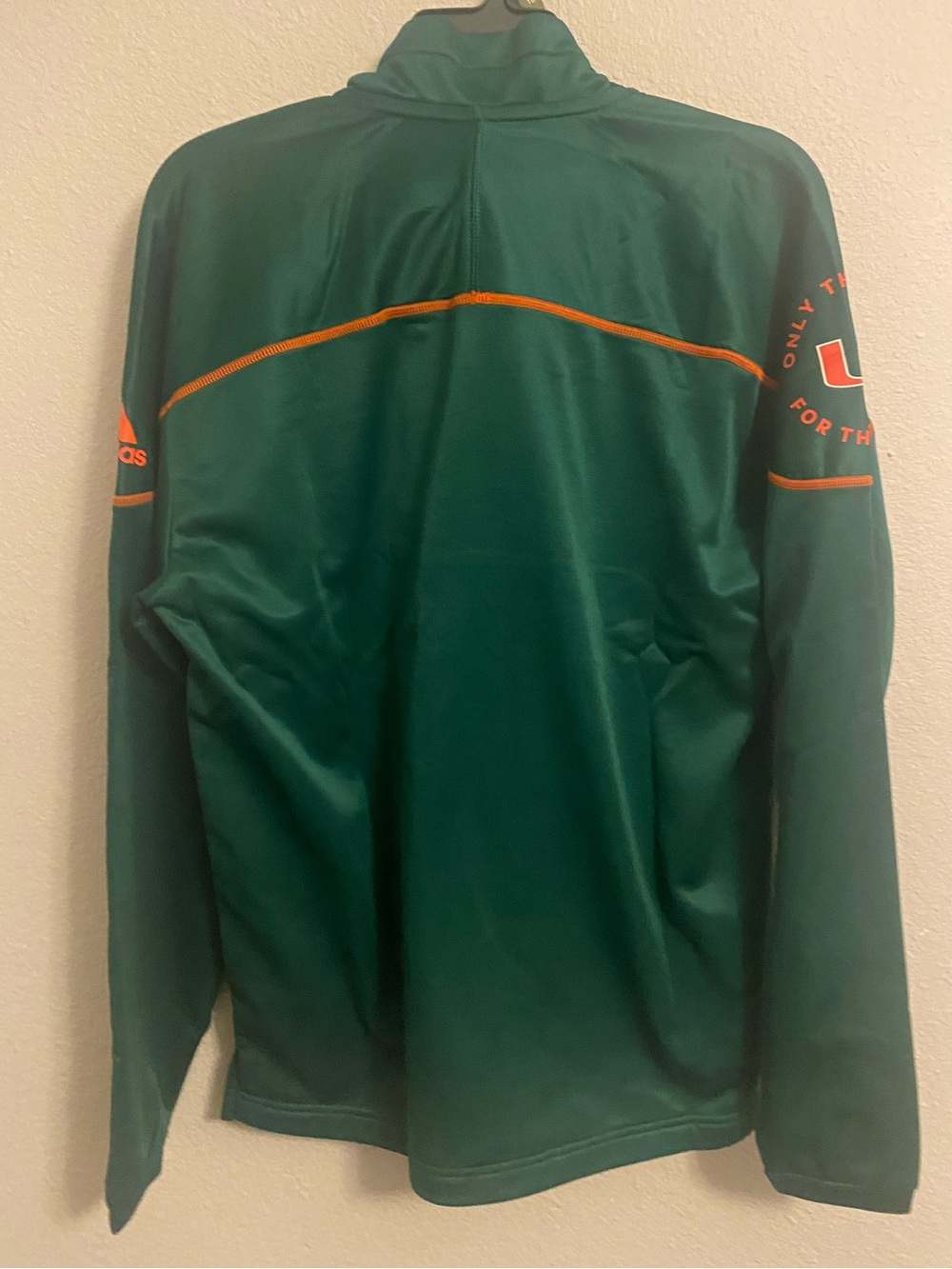 adidas Miami Hurricanes AEROREADY Quarter Snap Pullover Jacket Green Men’s - Picture 9 of 12